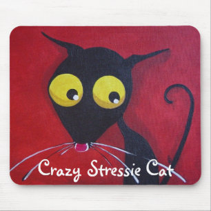 Verrückte Stressie Katze Mousepad