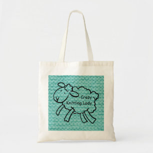 Verrückte strickende Dame Bag Tragetasche