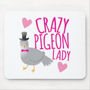 verrückte Taubenlady Mousepad