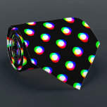 Verrückte Tupfen-kundenspezifischer schwarzer Krawatte<br><div class="desc">Hier haben Sie das klassische Tupfenmuster aber jetzt mit den Primärfarben des verschobenen Lichtes: rot, grün und Blau und ihre überschnittenen Farben über einem schwarzen Hintergrund (da Polkapunkte abgeschieden sind, wollte der Hintergrund ist transparent, Sie eine andere Farbe für den Hintergrund versuchen). So schauen sie, als ob sie verrückt sind,...</div>