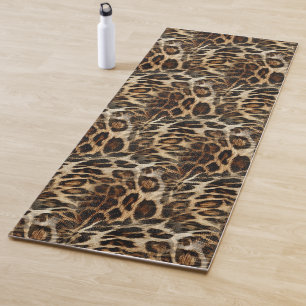 Verrückte und schicke Leopard-Stellen-lederner Yogamatte