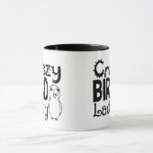 Verrückte Vogeldame Tasse (Zentrum)