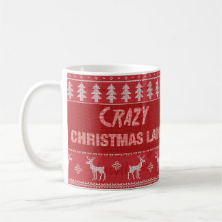 Verrückte Weihnachtsdame Kaffeetasse