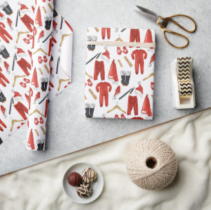 Verrückte Weihnachtsmann-Kleidung Weihnachtsgesche Geschenkpapier