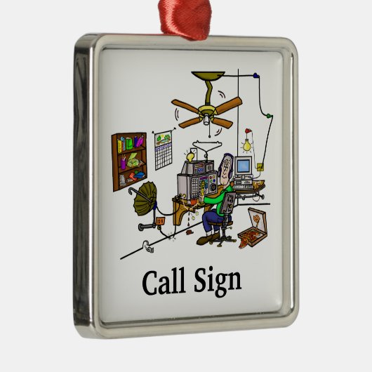 Verrückte Zuhausebrew-Schinken-Radio- Ornament Aus Metall (Rechts)