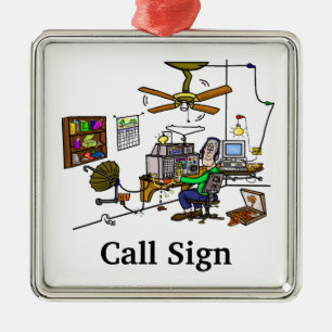 Verrückte Zuhausebrew-Schinken-Radio- Ornament Aus Metall