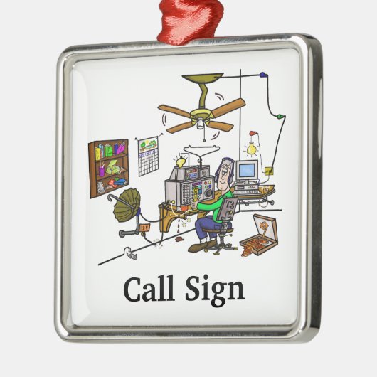 Verrückte Zuhausebrew-Schinken-Radio- Ornament Aus Metall (Links)