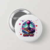 verrückter 80er Old School Style Button (Vorne & Hinten)