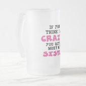 Verrückter Bruder Mattglas Bierglas (Vorderseite Links)