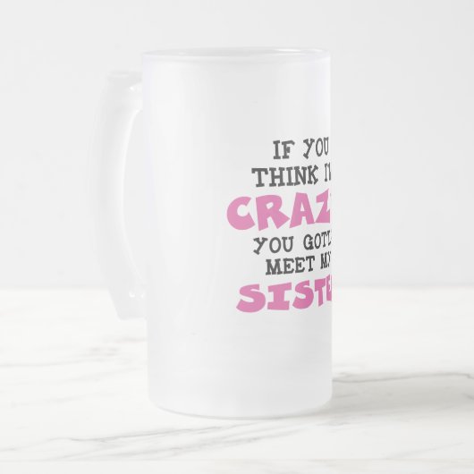 Verrückter Bruder Mattglas Bierglas (Vorderseite Links)