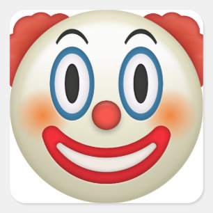 Verrückter Clown Emoji Quadratischer Aufkleber
