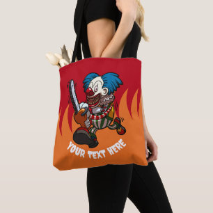 Verrückter Clown Fügen Sie Ihren Text Film Monster Tasche
