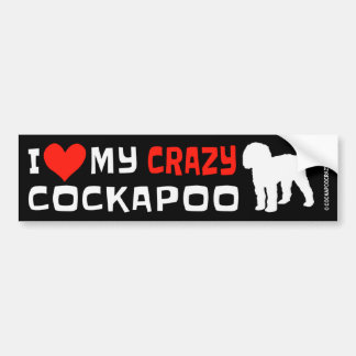 Verrückter Cockapoo (Lang-Schwanz) Autoaufkleber
