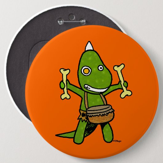 Verrückter Dino Button (Vorne & Hinten)