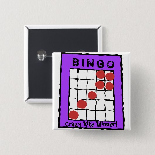 Verrückter Drachen-Sieger! Bingoknopf Button (Vorne & Hinten)