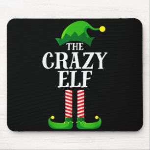 Verrückter Elf passendes Familien Gruppen Weihnach Mousepad