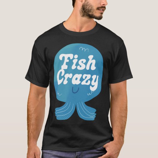 Verrückter-Fisch-Abzeichen T-Shirt (Vorderseite)