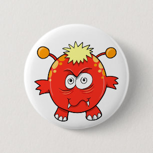 Verrückter geisteskranker kleiner Monster-   Knop Button