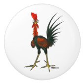 Verrückter Hahn Keramikknauf (Vorderseite)