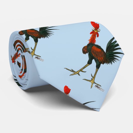 Verrückter Hahn Krawatte (Gerollt)