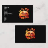Verrückter Halloween-Kürbis Visitenkarte (Vorne/Hinten)
