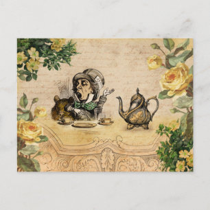 Verrückter Hatter Alice im Wunderland Vintage Postkarte
