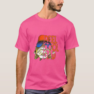 Verrückter Hund Papa Angeln Lustiger Vatertag Reel T-Shirt