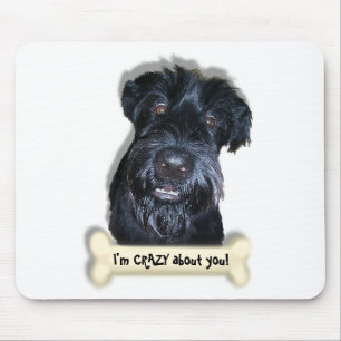 Verrückter Hund und Knochen Mousepad