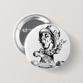 Verrückter Hutmacher Button (Vorne & Hinten)