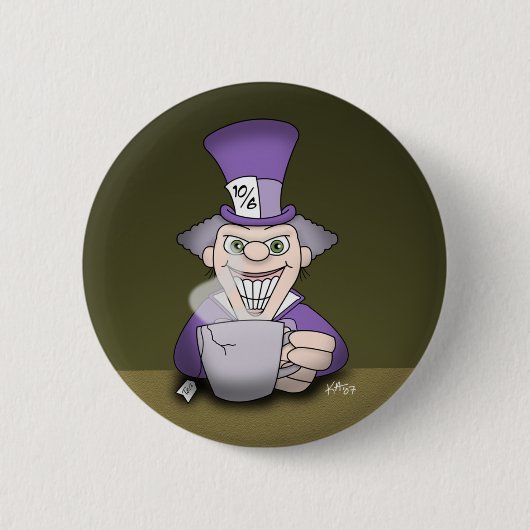 Verrückter-Hütter-Knopf Button (Vorderseite)