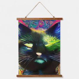 verrückter Kool-Katz 14 Wandteppich Mit Holzrahmen