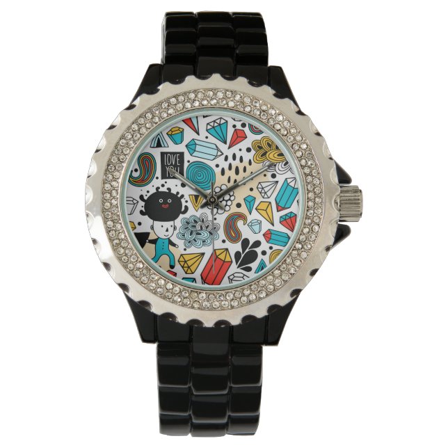 verrückter Kopf Armbanduhr (Vorderseite)