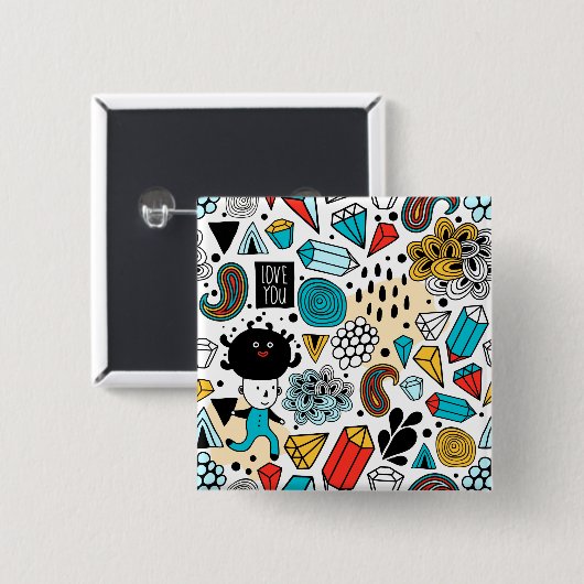 verrückter Kopf Button (Vorne & Hinten)