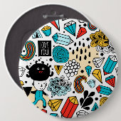 verrückter Kopf Button (Vorne & Hinten)