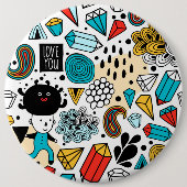 verrückter Kopf Button (Vorderseite)