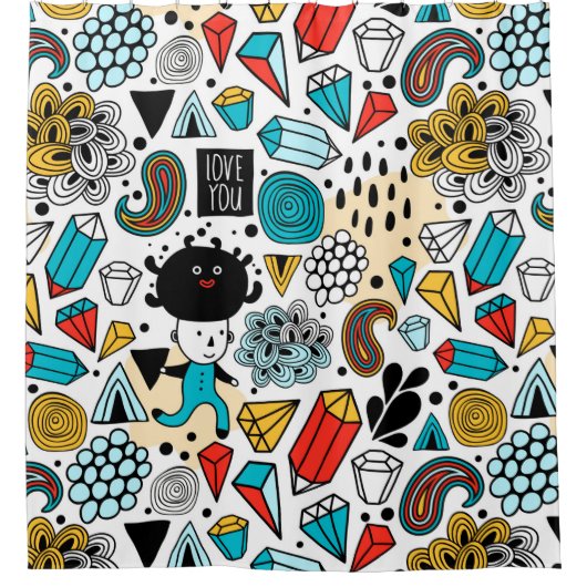 verrückter Kopf Duschvorhang (Vorderseite)