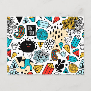 verrückter Kopf Einladungspostkarte