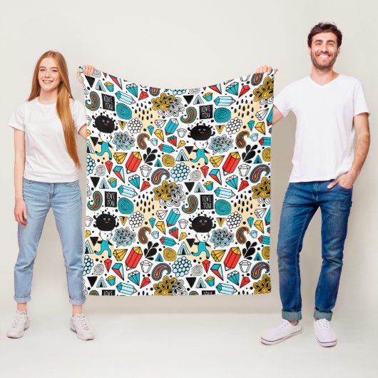 verrückter Kopf Fleecedecke (Beispiel)