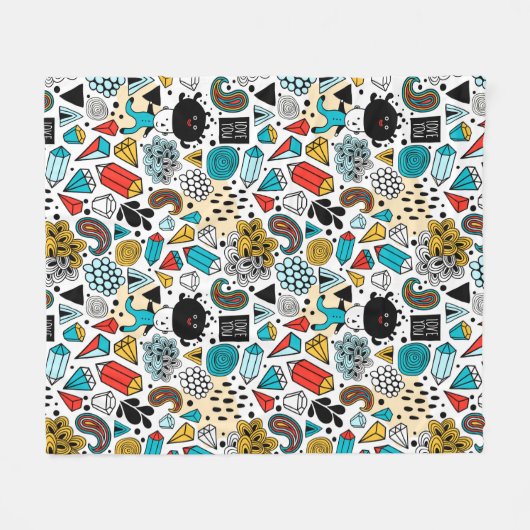 verrückter Kopf Fleecedecke (Vorderseite (Horizontal))