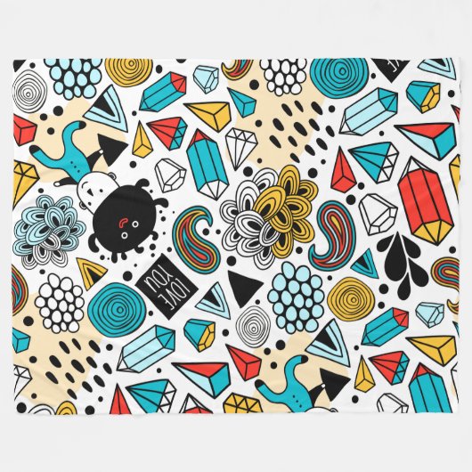 verrückter Kopf Fleecedecke (Vorderseite (Horizontal))