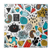 verrückter Kopf Fliese (Vorderseite)