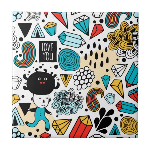 verrückter Kopf Fliese (Vorderseite)