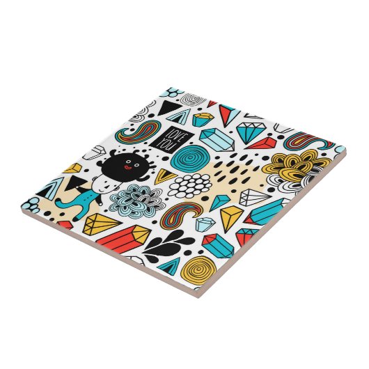 verrückter Kopf Fliese (Seite)