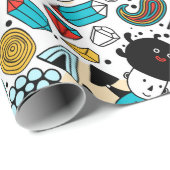 verrückter Kopf Geschenkpapier (Rolleneckpunkt)