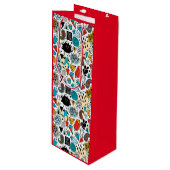 verrückter Kopf Geschenktüte Für Weinflaschen (Vorderseite Schrägansicht)