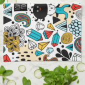 verrückter Kopf Geschirrtuch (Gefaltet)