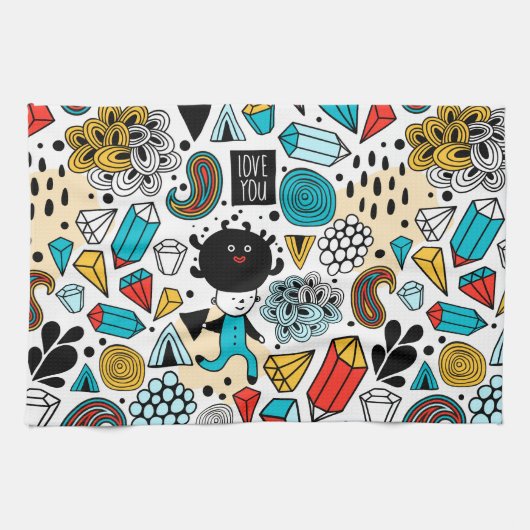 verrückter Kopf Geschirrtuch (Horizontal)