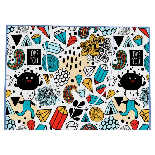 verrückter Kopf Große Geschenktüte (Rückseite)