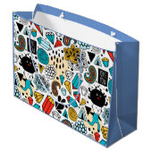 verrückter Kopf Große Geschenktüte (Rückseite Schrägansicht)