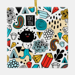 verrückter Kopf Keramikornament